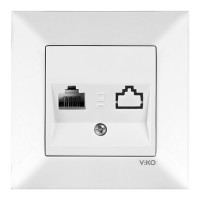 Розетка компьютерная одинарная белая VIKO  MERIDIAN 90970032-WH